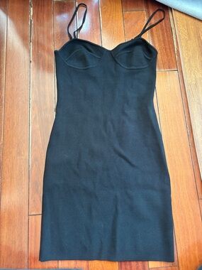 alexanderwang.t Sleek Black Spaghetti-Strap Bodycon Dress Black Mini Dress